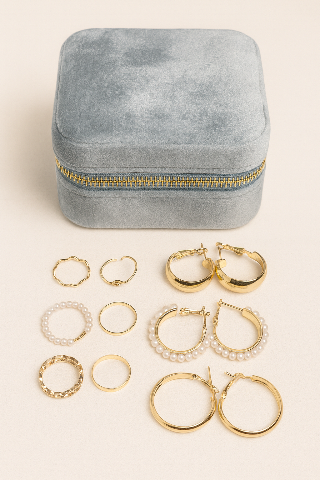 Boîte à bijoux de voyage en velours