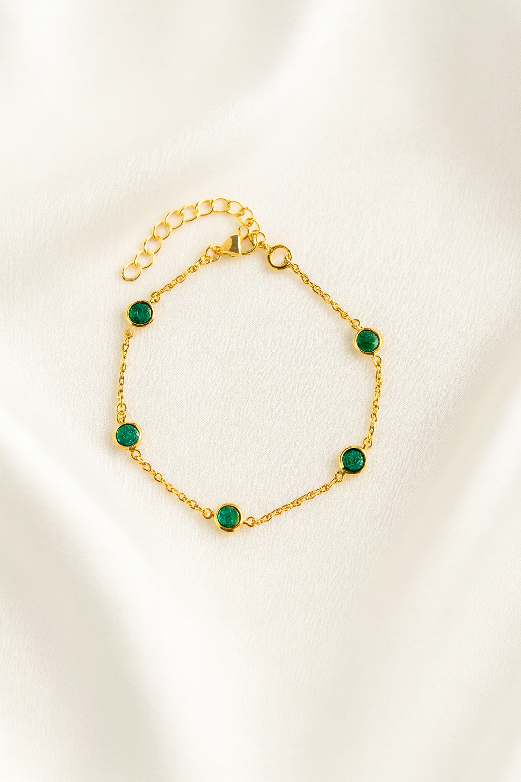 Bracelet Émeraude Doré