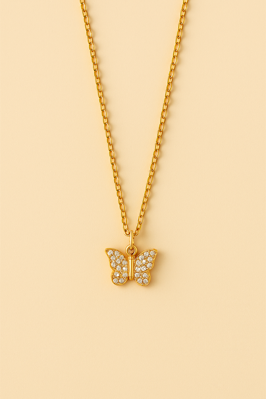 Collier papillon Doré