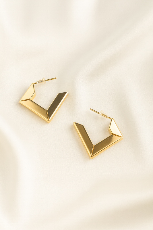 ✨ Boucles d’Oreilles Géométriques Dorées